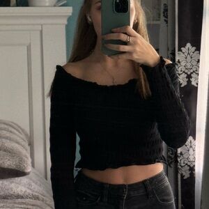 Black Off-Shoulder Sweater